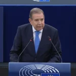 Edmundo González recoge el Premio Sájarov en la sede del Parlamento Europeo, este martes