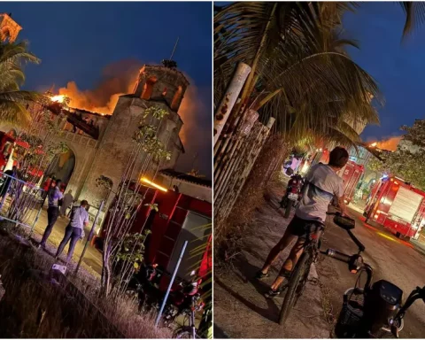 Incendio en el antiguo círculo social La Concha, en Playa, La Habana