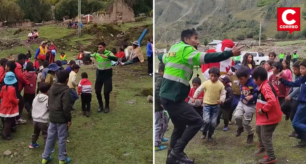 Huancavelica: Police bring toys to children and dance to the rhythm of Huaylarsh (VIDEO)