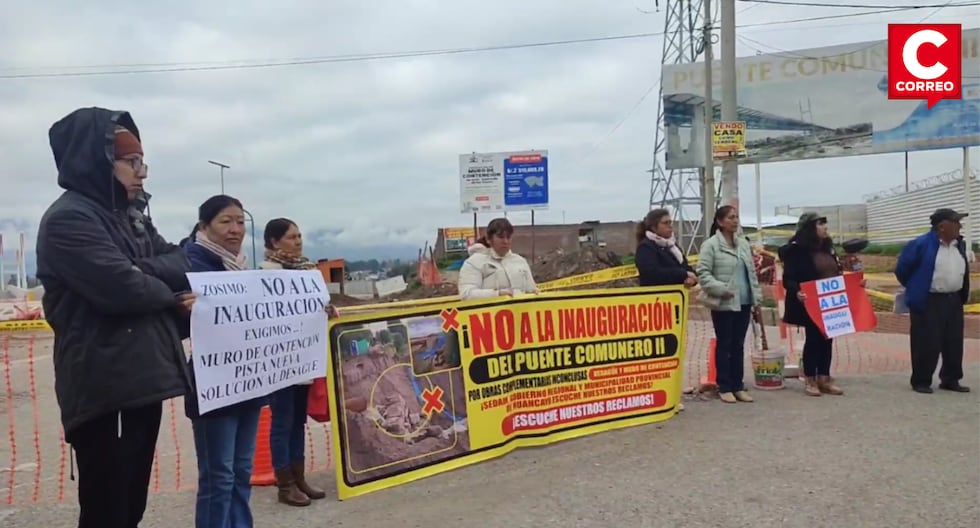 Huancayo: Neighbors of Cajas Chico oppose the inauguration of the bridge due to lack of works