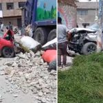 Huancayo: Triple crash leaves electric power pole on the brink of collapse