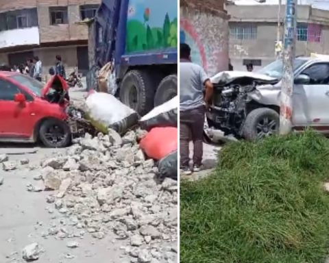 Huancayo: Triple crash leaves electric power pole on the brink of collapse