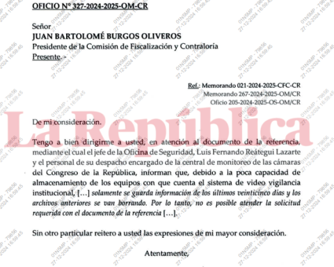 Jorge Torres Saravia: videos deleted in Congressional chambers could be considered a crime of cover-up