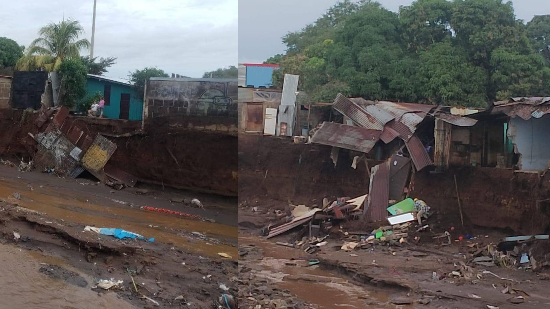 Managua's Eastern Channel collapses and leaves serious damage to nearby homes