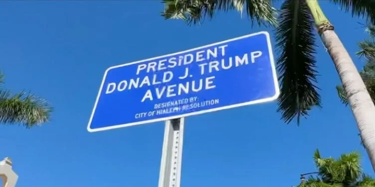 La avenida Presidente Donald J. Trump, en Hialeah