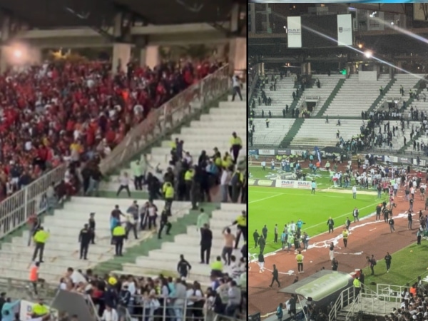 Hinchas del cuadro 'escarlata' provocaron desmanes en el estadio Palogrande; familias tuvieron que salir corriendo