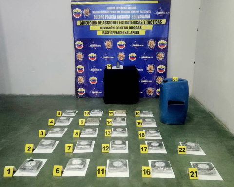 PNB located 22 panels of cocaine in Apure