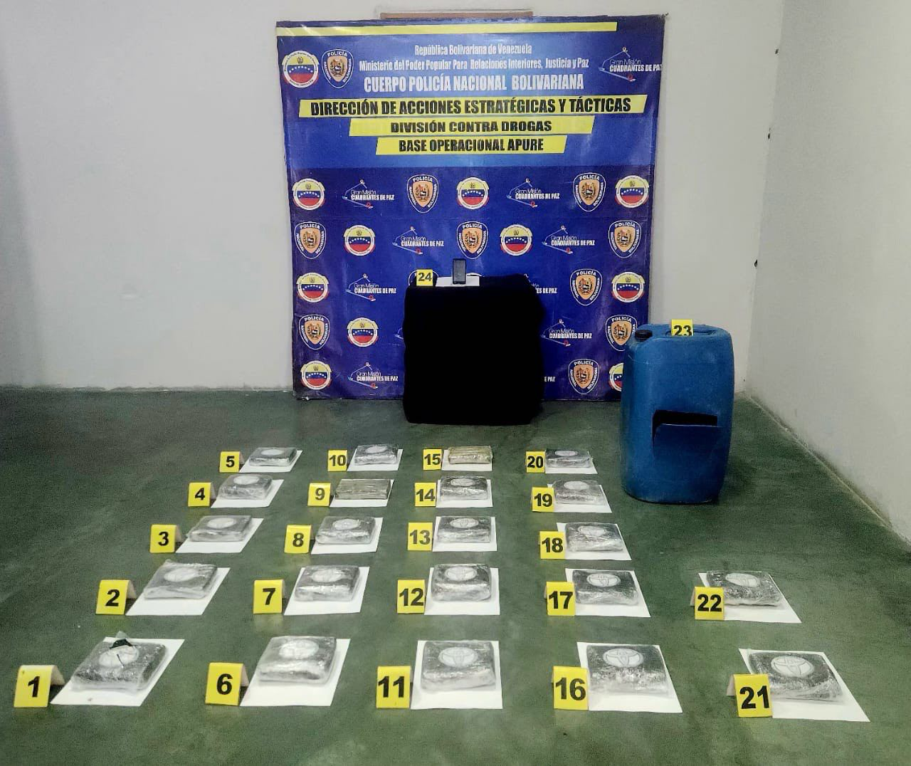 PNB located 22 panels of cocaine in Apure