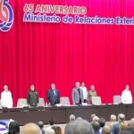 Celebración del régimen por el aniversario 65 del Ministerio de Relaciones Exteriores