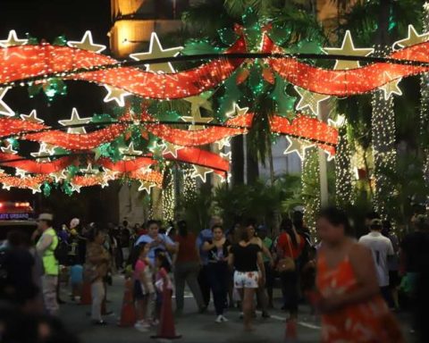 Santa Cruz Mayor's Office turns on the Christmas lights in the Plaza 24 de Septiembre