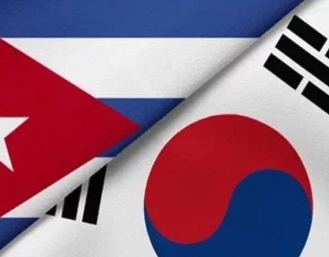 Las banderas de Cuba y Corea del Sur