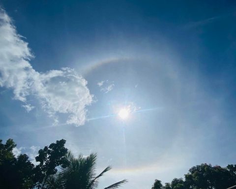 A solar halo formed this Friday in the Dominican Republic