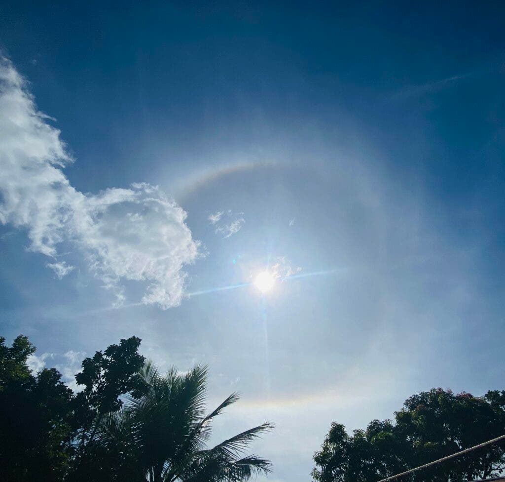 A solar halo formed this Friday in the Dominican Republic