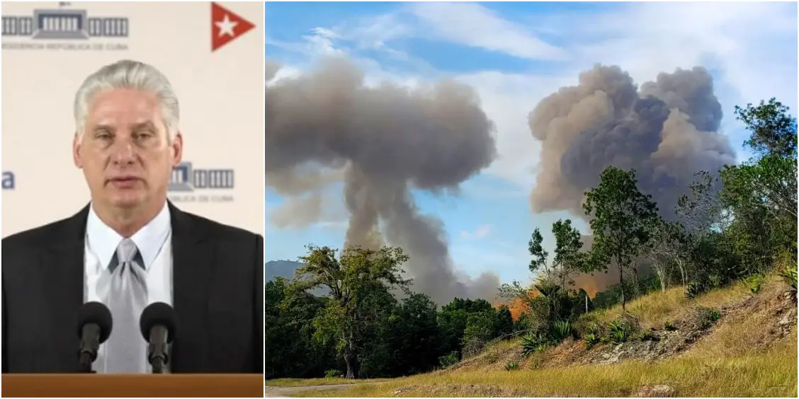 Miguel Díaz-Canel / Explosión en almacén militar de Melones, Holguín