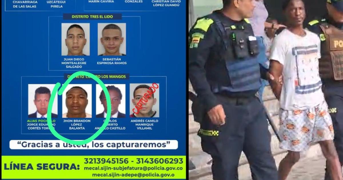 Captured alias 'Sin Tabique', one of the most wanted for homicide in Cali