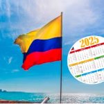 Calendario y bandera de Colombia.