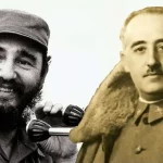 Los dictadores Fidel Castro y Francisco Franco