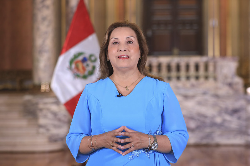 Dina Boluarte durante su mensaje de Año Nuevo. (Presidencia)