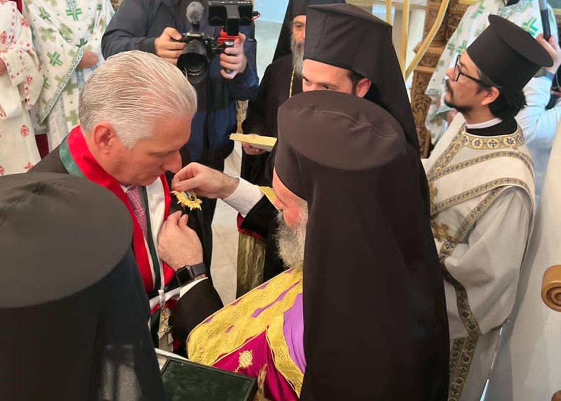 Greek Orthodox Church gives Díaz-Canel the Order of Ecumenical Patriarch Bartolomeo