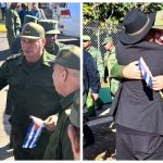 Arnaldo Rodríguez abraza a Díaz-Canel durante acto oficial del régimen