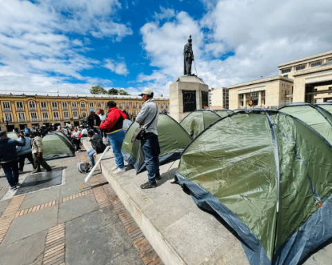 More than 100 Catatumbo leaders installed tents in the Plaza de Bolívar to ask for attention from the national government