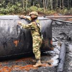 National Army seized Oil that had been stolen by the ELN in Catatumbo