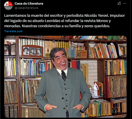 Nicolás Yerovi, journalist and founder of the magazine Monos y Monadas, dies at 73 years old