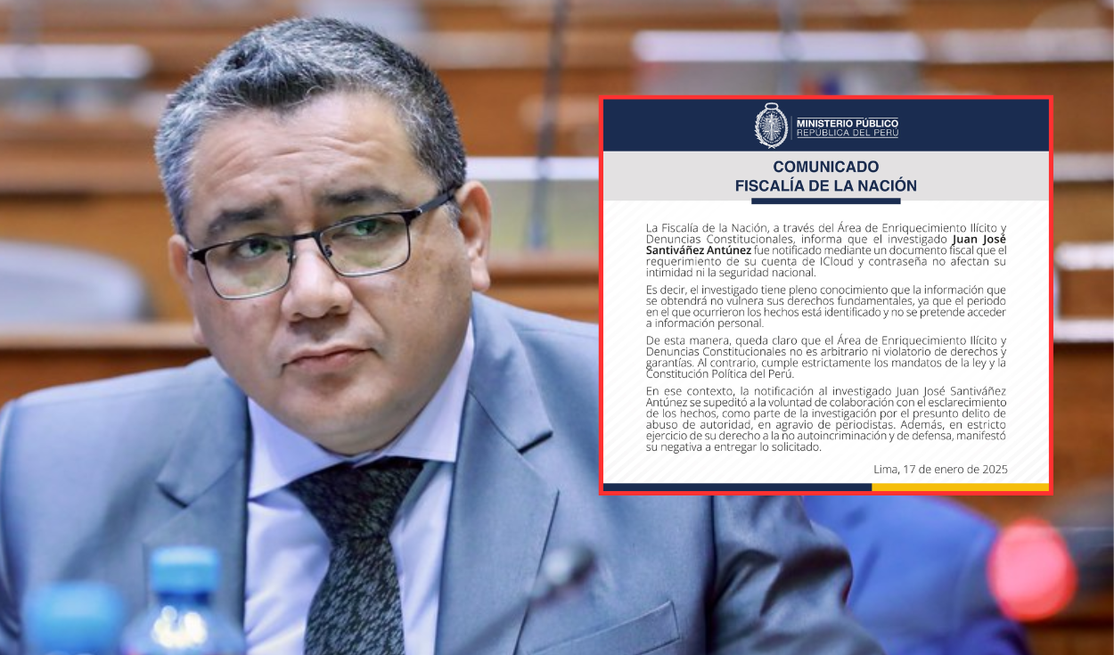 Prosecutor's Office after Minister Santiváñez's refusal to hand over his iCloud account: “It does not affect his privacy or security”