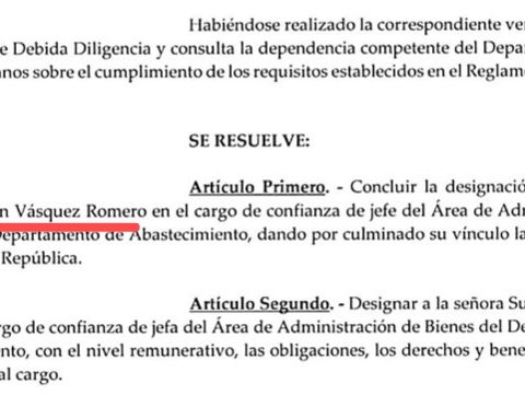 Purge of officials in Congress: Isabel Cajo's former boss is dismissed in the midst of the alleged prostitution ring case