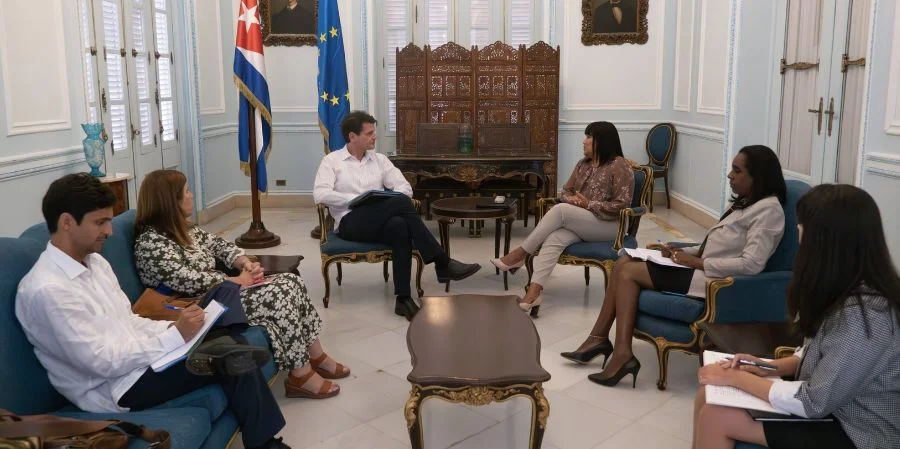 Pelayo Castro Zuzuárregui y Anayansi Rodríguez Camejo, viceministra de Relaciones Exteriores del régimen cubano, reunidos en La Habana, el pasado 22 de enero