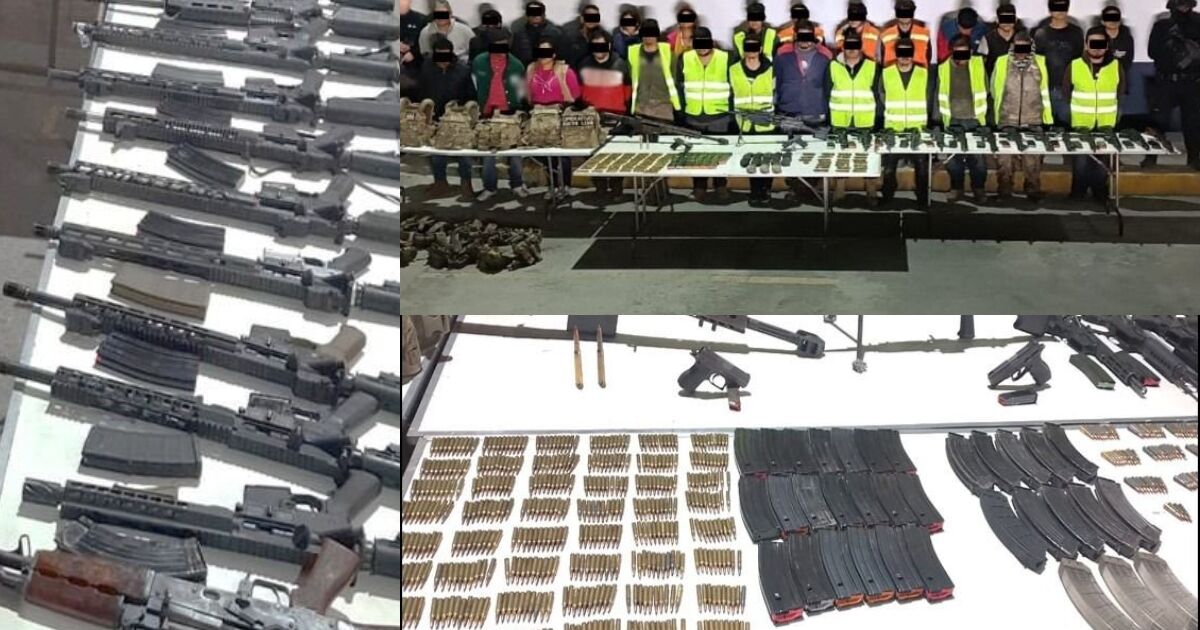 Semar captures 27 people who had an arsenal in Nuevo León