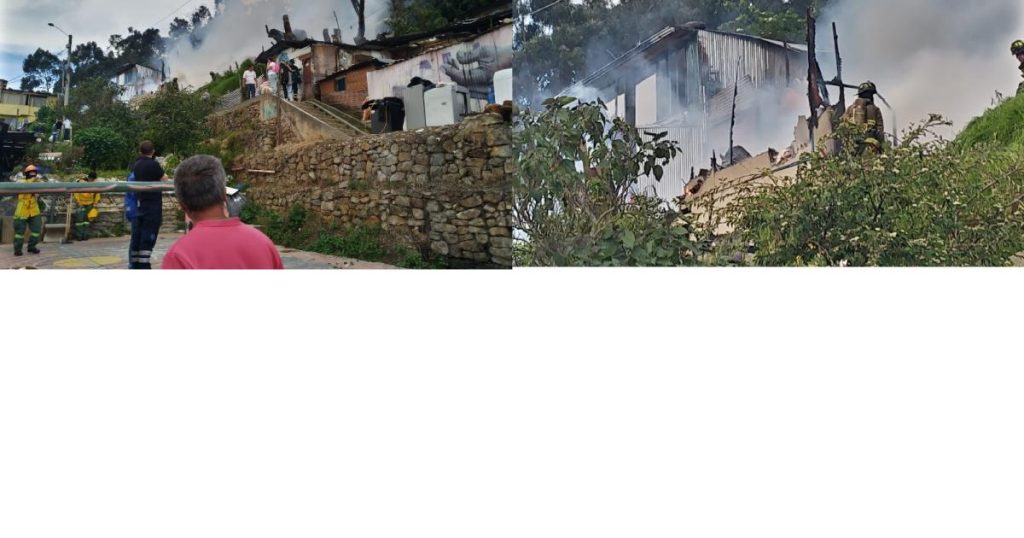 Six housing affected, 27 people affected and four injured left fire in La Paz neighborhood in Bogotá