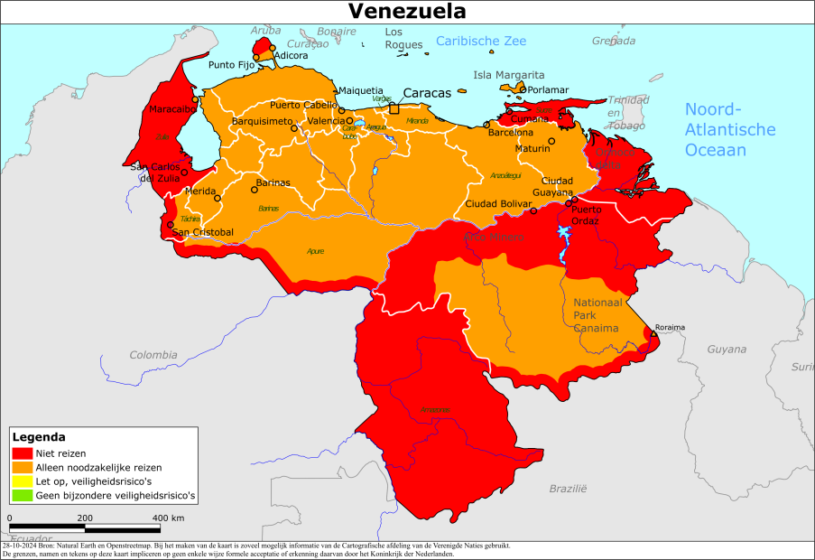 Low Countries Risks of traveling to Venezuela