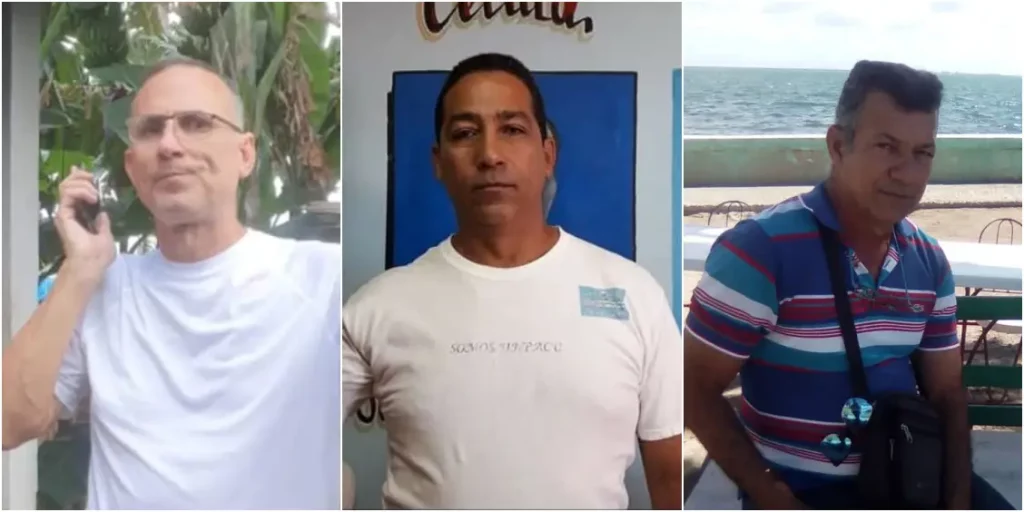 De izquierda a derecha, José Daniel Ferrer, Carlos Oliva Rivery y Vladimir Martín Castellanos