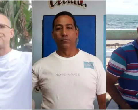 De izquierda a derecha, José Daniel Ferrer, Carlos Oliva Rivery y Vladimir Martín Castellanos