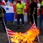 United States flags burned in Panama in rejection of Trump