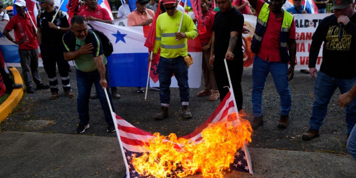 United States flags burned in Panama in rejection of Trump