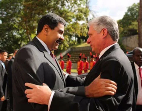 Nicolás Maduro y Miguel Díaz-Canel en Caracas, Venezuela