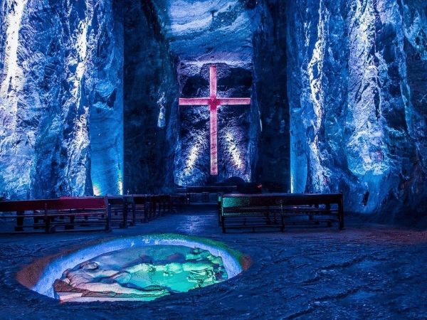 Zipaquirá Salt Cathedral, tourist and religious temple located 180 meters underground