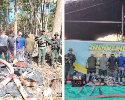 Fanb captured six subjects dedicated to illegal mining in Amazonas