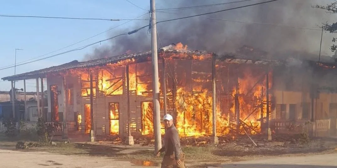 Incendio en Placetas, este lunes