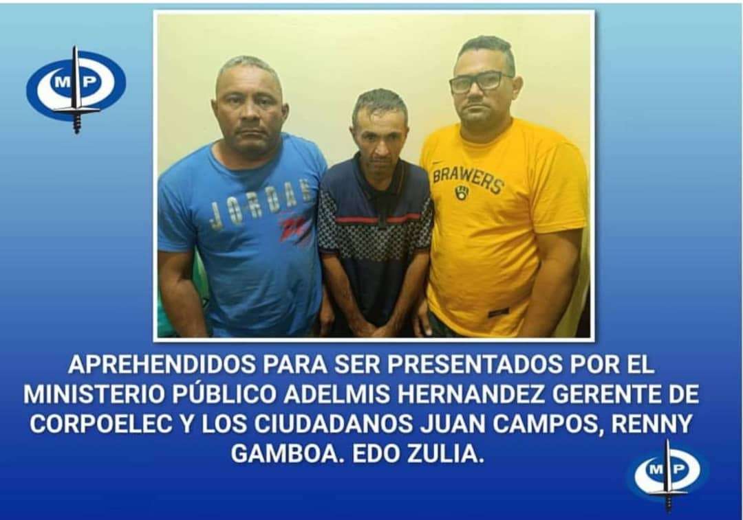 For theft of transformers, Corpoelec workers were arrested in Zulia