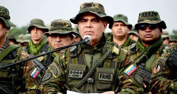 Heavy equipment displays the FANB in ​​the territory