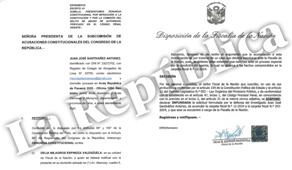 Juan Santiváñez presents constitutional complaint against prosecutor of the Nation: he asks for his disqualification for 10 years