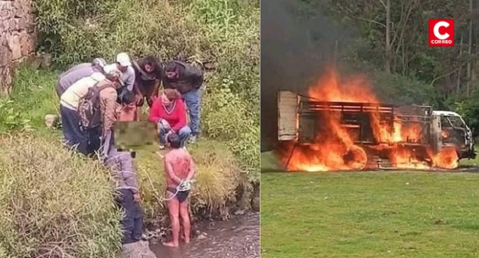 Ronderos undress and force to burn your vehicle to alleged thieves in Cusco (video)