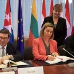 Firma del Acuerdo de Cooperación y Diálogo Político entre el Gobierno cubano y la Unión Europea, en 2016