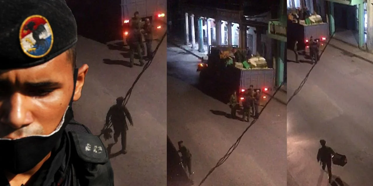 Momento en que los Boinas Negras extorsionan a un chofer en La Habana