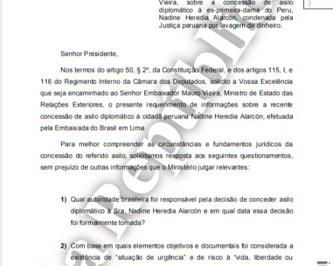 Chamber of Deputies of Brazil asks the Ambassador Mauro Vieira for the asylum granted to Nadine Heredia