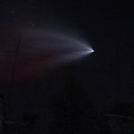 Spacex rocket illuminates the night of a Cuba mostly in blackout