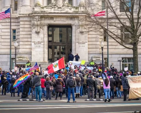 Una protesta de inmigrantes en Washington D.C., en 2017